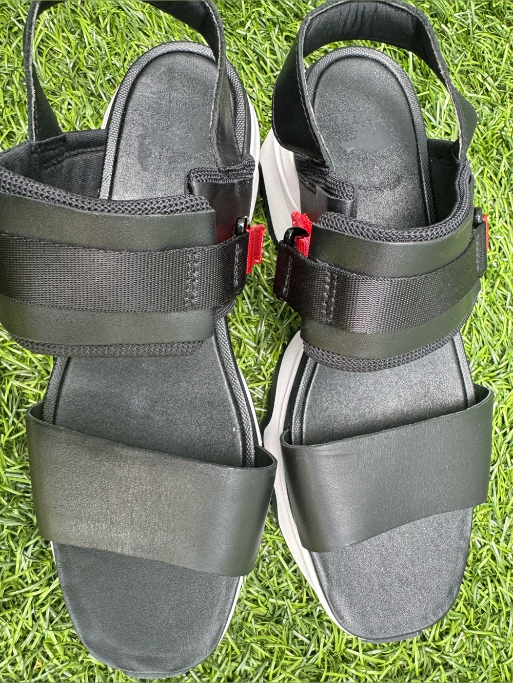 SOREL Kinetic Impact Y-Strap Sandals Womens 10.5 Black White Platform NWOB - Picture 11 of 13